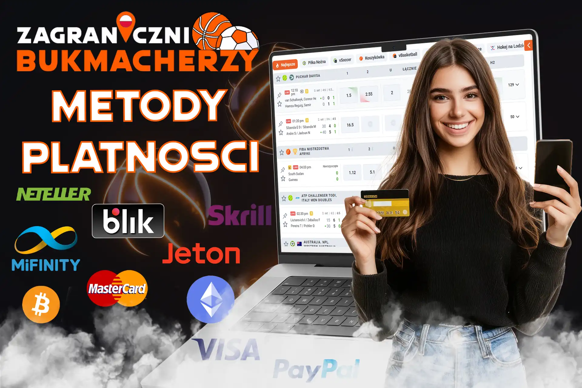 Zagraniczni bukmacherzy oferują szeroki wyb&oacute;r metod płatności.
